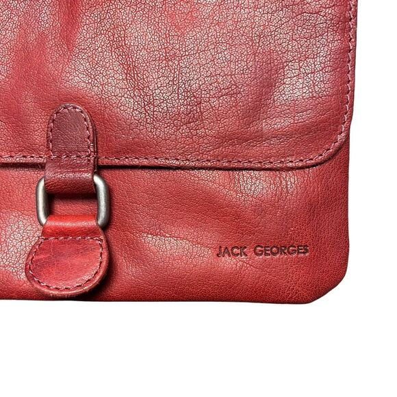 Jack Georges Voyager Red Soft Leather Wallet Crossbody Bag - Picture 2 of 7